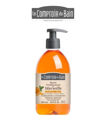 Savon de Marseille Liquide Mandarine Sauge 500ml Comptoir du Bain Laboratoires Bioligo