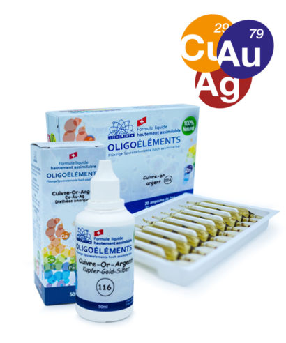 Montage cuivre or argent oligoélément unitaire Laboratoires Bioligo
